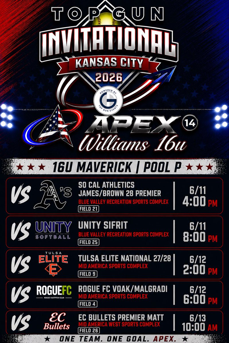 GW2027's tweet photo. Day ✌️and we’re back at it! 🥎💪

Come out and catch APEX in action today at Mid America Sports Complex. Schedule below. 👇🗓️⏰ 🚂
@NationalEsparza https://t.co/A7MLqHyLhh