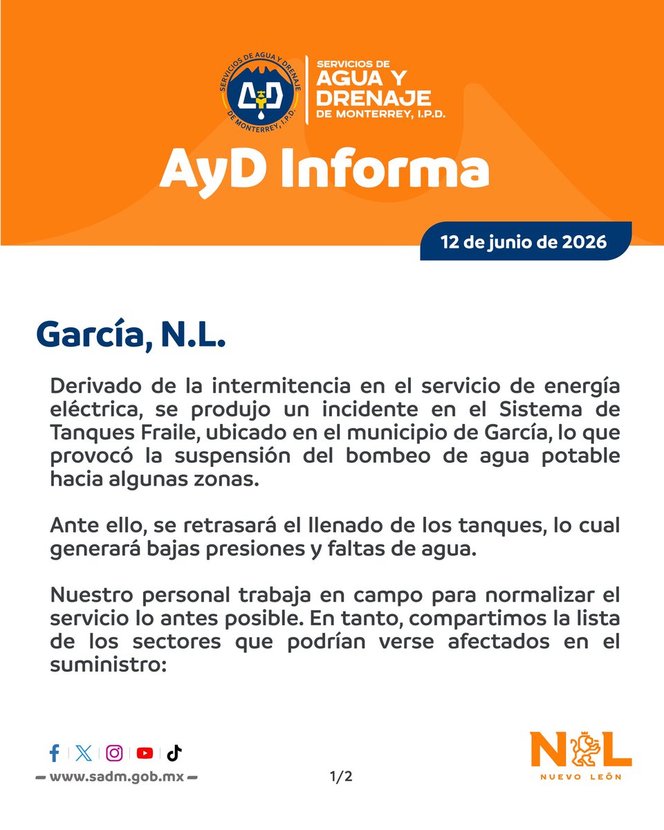 Agua y Drenaje Mty tweet media