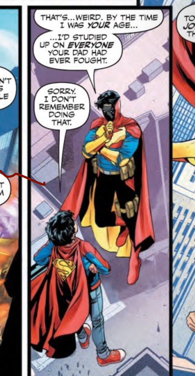 Heart_Cores's tweet photo. The idea of Jon going through and studying every one of his dad’s villains. I wonder if it was trauma response after dealing with people like Manchester Black https://t.co/mnc2E2IJM6