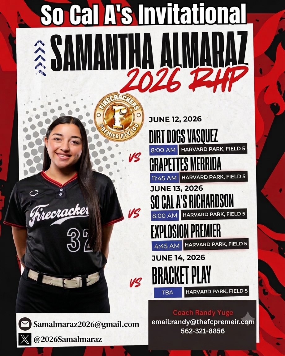 2026SamAlmaraz's tweet photo. Way to start the invitational today! Our team went 2-0! I got the start of our second game 3 IP 5ks 0ER! Exited to compete tomorrow! @DirectRecruits @SBRRetweets @uncommitted_101 @gatorjack72 @TopPreps @PGFnetwork @thefcpremier @Softball_Home @NIL_NCAA https://t.co/pdD4U7jOLl