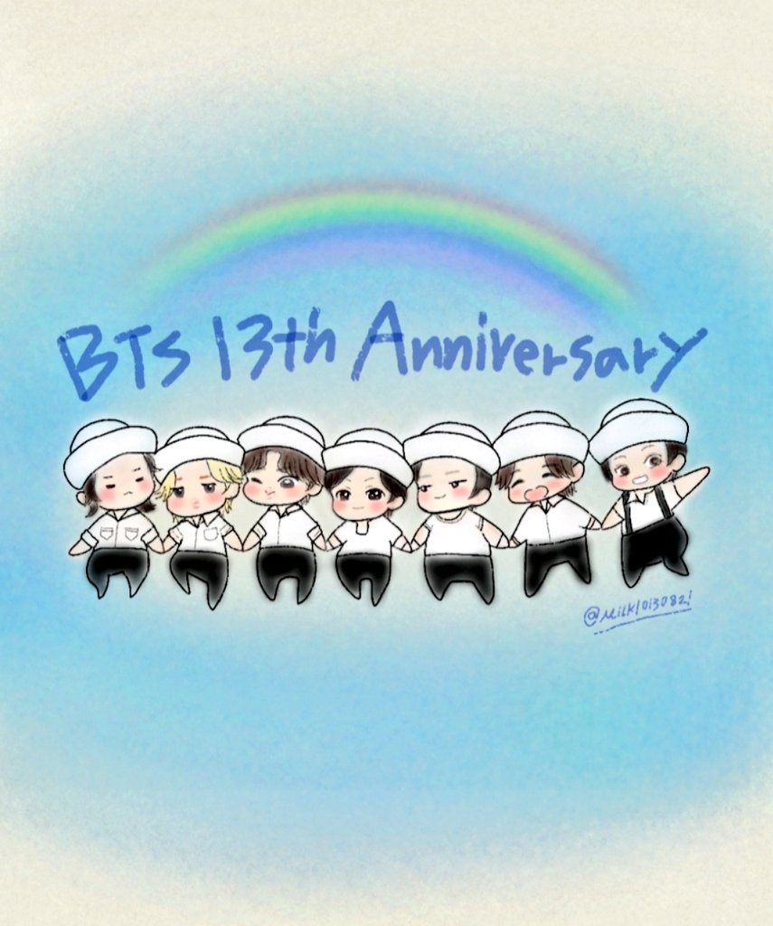 MILK10130821's tweet photo. 🌈#2026BTSFESTA✨
13周年おめでとう🎉
これからもバンタンと共に…💜

#BTS #방탄소년단
#BTS13thAnniversary
#btsfanart https://t.co/hnDmeNDvcx