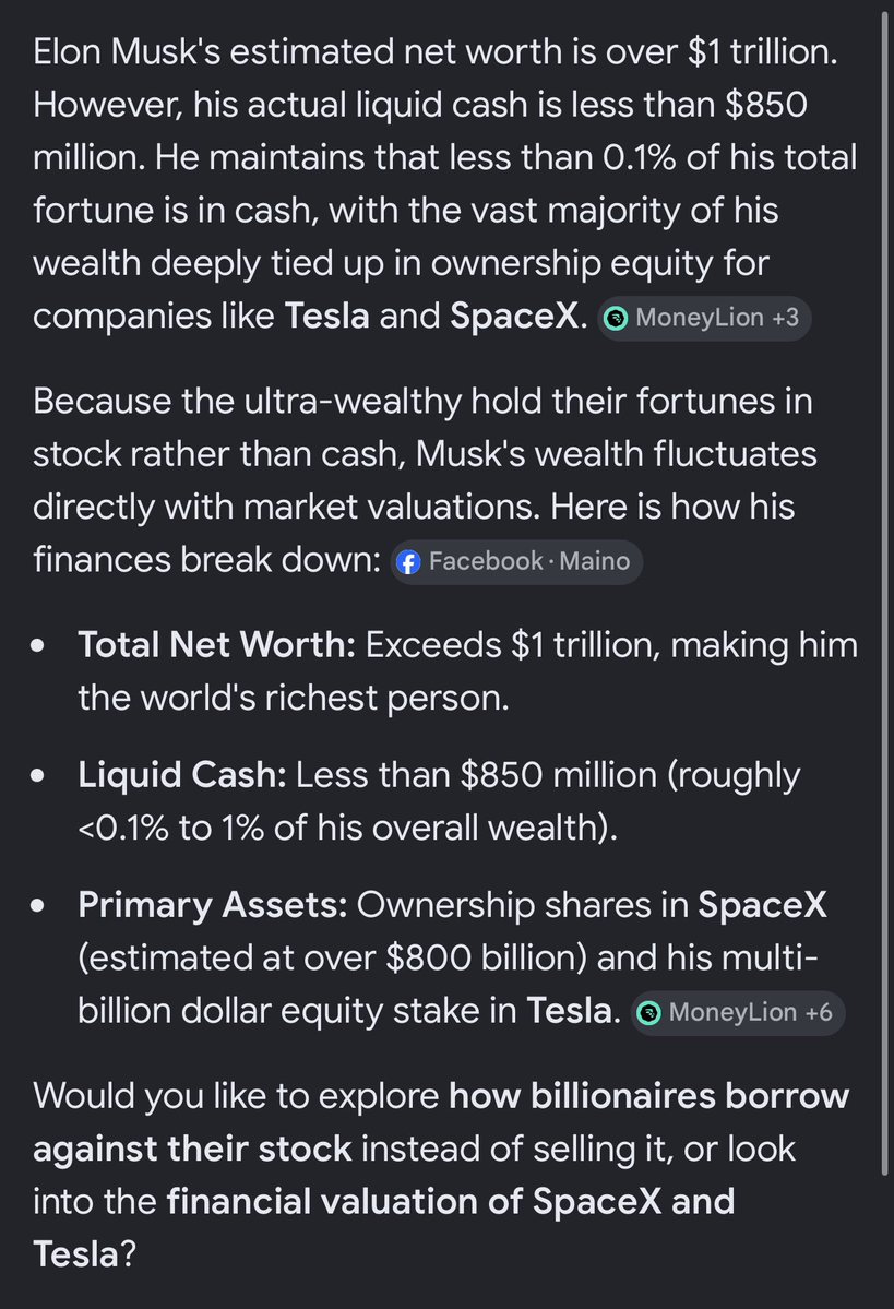 StanichChannel's tweet photo. @ImSpencerGuffey @ZubyMusic @grahamformaine Anyone who believes that Elon Musk has a trillion dollars is an utter moron. Musk has about $800 million. https://t.co/KaFea4BSUG