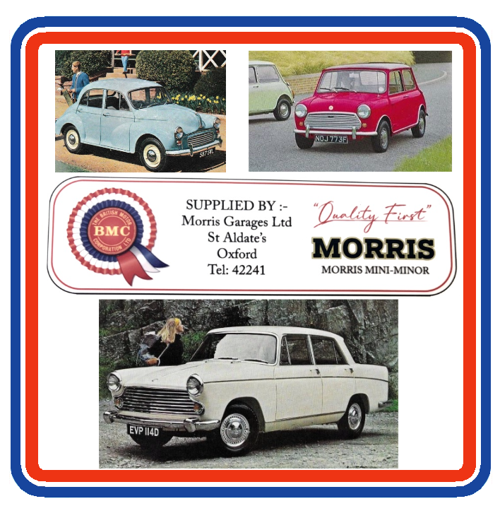 miniphernalia's tweet photo. NEW!! Morris Garages Ltd Oxford BMC Mini Dealer Sticker - https://t.co/wFxnbg1V2X #MorrisMiniMinor https://t.co/rqBJPKVjJR