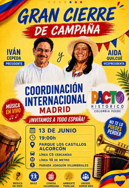 erik_poetic's tweet photo. Morena España. En Alcorcón Unidad Latinoamericana en Madrid al cierre de campaña de @IvanCepedaCast y @aida_quilcue Juntar nuestra América para movilizar el voto, está en juego la paz, la democracia y la dignidad de Colombia y de América Latina toda. @PizarroMariaJo @A_MontielR https://t.co/cSUHUcUdvy