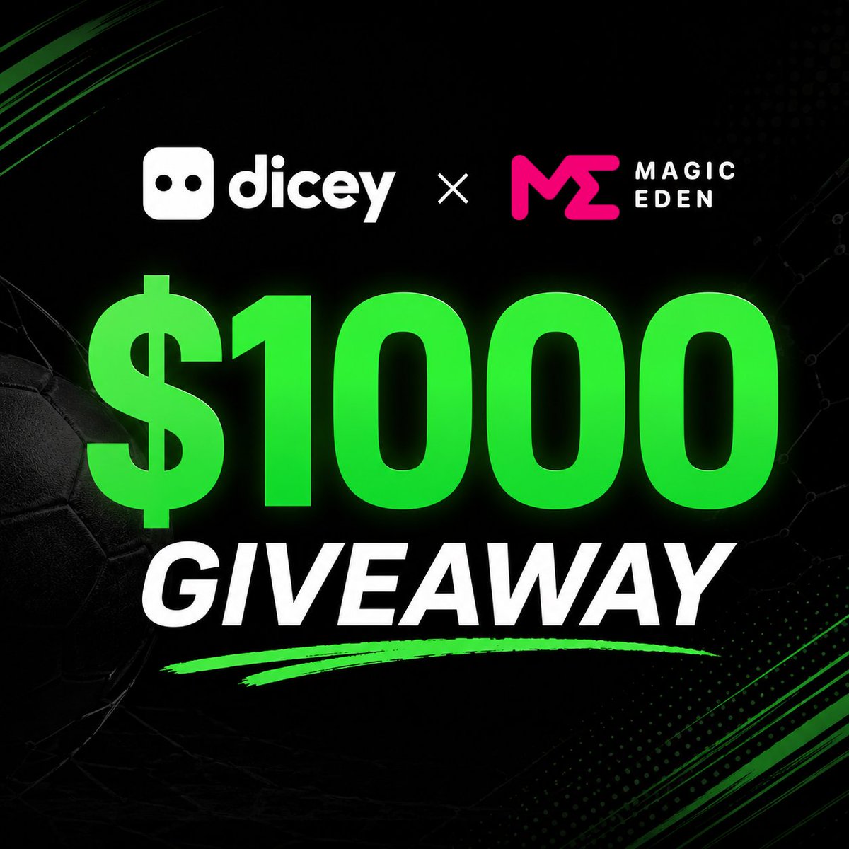 MagicEden's tweet photo. $100 to 10 winners.

Drop your @DiceyHQ user ID in the comments to be eligible.

Winners chosen in 72 hours. 

Stay Dicey 🎲 https://t.co/8iVJVBtXzH