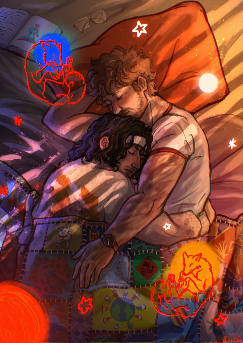 KaridaDraws's tweet photo. *curls up into Grace's arms*

Happy Pride month y'all 🦊🐺🏳️‍🌈

#bloodymary #projecthailmary #ironlung https://t.co/49Rw4Ph81e