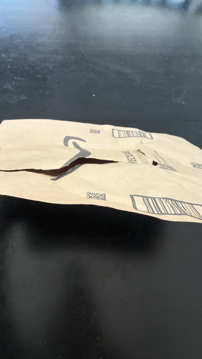 858silver's tweet photo. @AmazonHelp I just did an order replacement since the item is missing, but using a paper mailer for a bulky item isn’t a good idea! https://t.co/AWwAmhkIyc