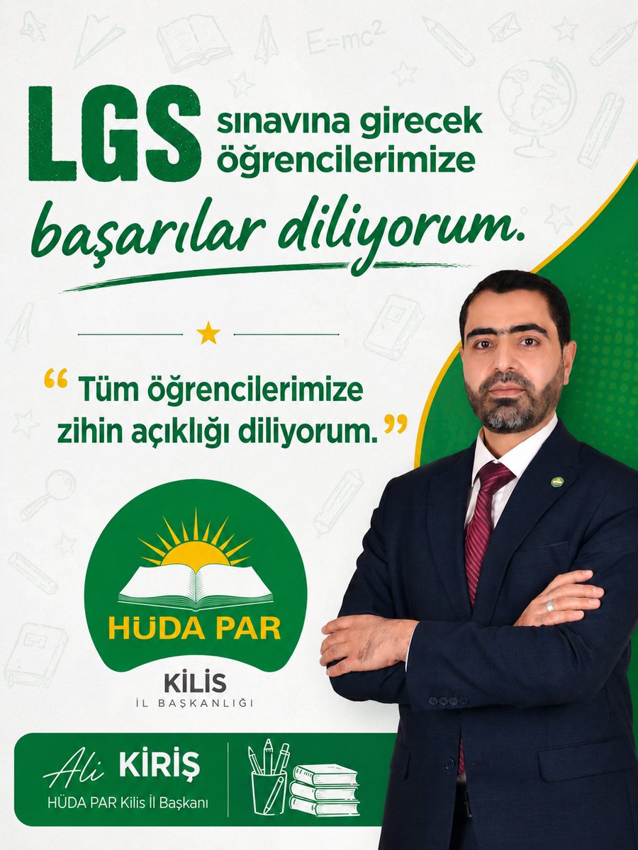 AliKirisResmi's tweet photo. LGS Sınavına girecek tüm öğrencilerimize başarılar diliyorum.

#LGS #Sınav https://t.co/g1nv2Lfihq