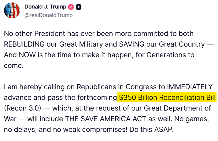 RepJamesClyburn's tweet photo. $70B for ICE and CBP.

$350B for the military.

Not a dime for you. https://t.co/tHjvGVRSqC