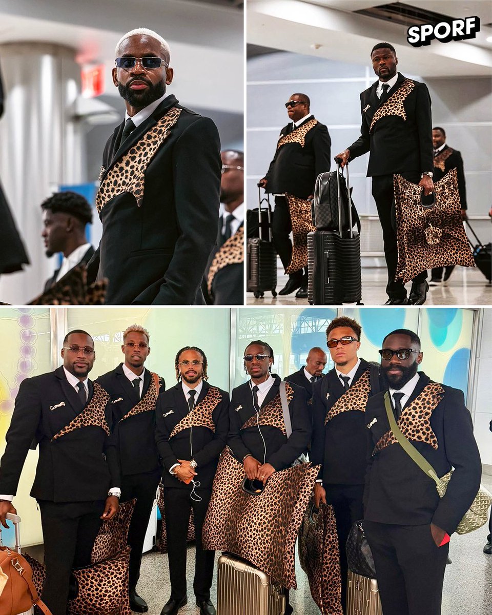 Sporf's tweet photo. 🇨🇩 The Leopards have arrived.

DR Congo touched down in Houston in style, wearing leopard-inspired outfits as a tribute to their iconic nickname, Les Léopards. 🐆✨

This marks the nation's first World Cup appearance in 62 years. 🌍🏆 https://t.co/58wL8rCbeN
