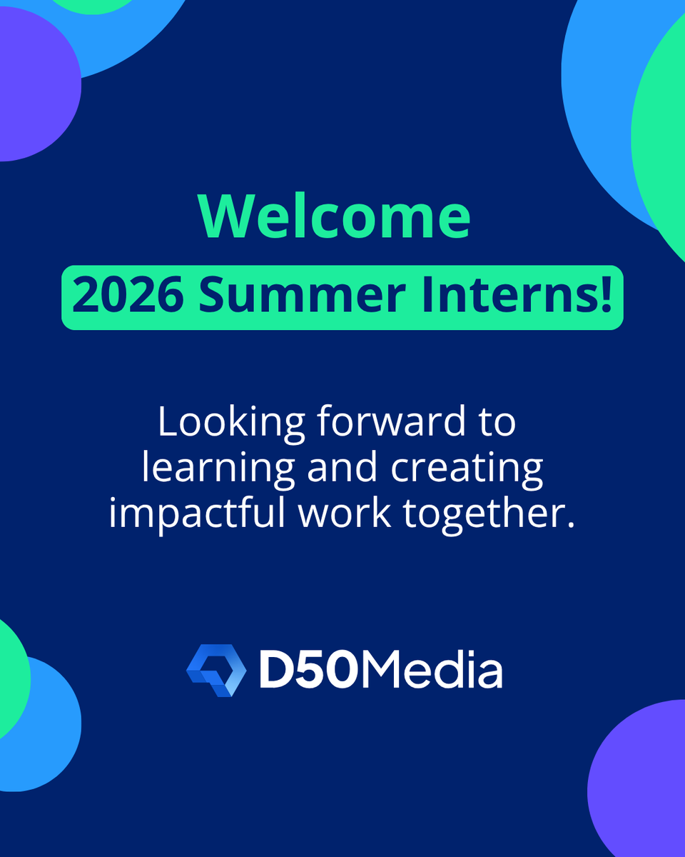 d50media's tweet photo. Please join us in welcoming our 2026 summer interns!

We're excited to have a group of talented students join our team this summer. Over the coming weeks, they'll gain hands-on experience and continue developing their skills in a fast-paced environment. https://t.co/o0tTzarc7I