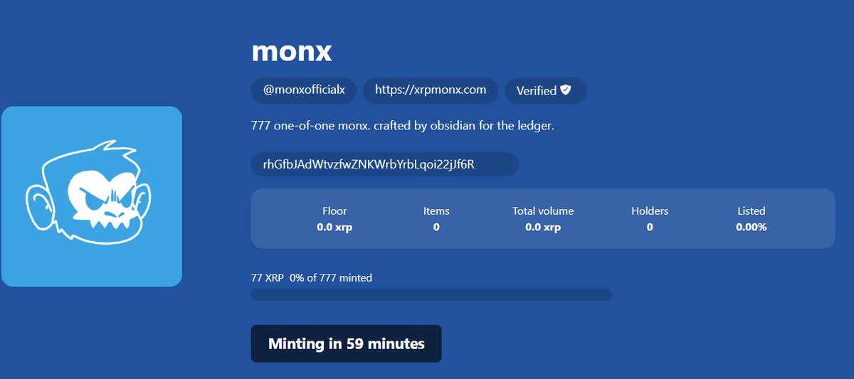monxofficialx's tweet photo. 1 hour remaining.

connect and wait on this page: https://t.co/PeHqDGTeXS

discord will open after mint.

777 monx will find their homes. https://t.co/ILKaN0RazD