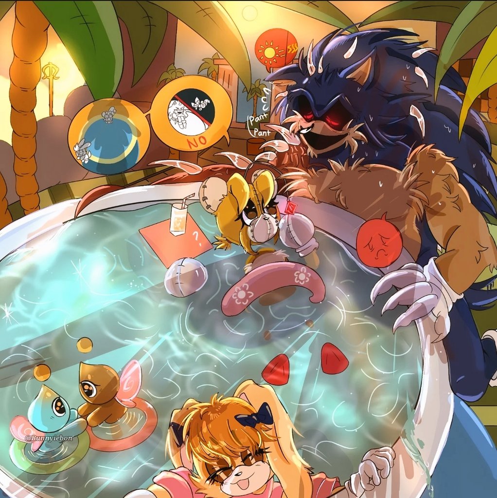 Bunnyiebon's tweet photo. #kolossos #sonicfanart  #outcomememories #tripwire 
"🔥🏖" 1/2 https://t.co/cQAj2dDo87