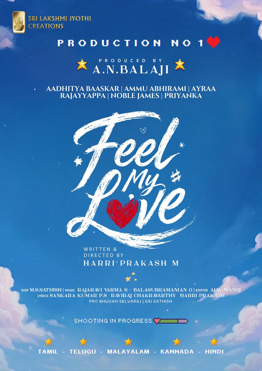 kayaldevaraj's tweet photo. A beautiful journey of love begins ♥️
Sri Lakshmi Jyothi Creations Production No. 1 is titled #FeelMyLove ✨
@sLj_creations @ANBalaji6 @AadhityaBaaskar @RajAyyappamv #ayraa @Ammu_Abhirami #noblekjames #subashkannan #MadhuSudhan #MSBaskar #cheran
#HarriprakashM #MS_Sathish @an_editor_ajmj @Balamusician @iamchakudu #lyricist_sankarakumar @mohanrajs1996 #danushnarayan @darmaduraijeeva @GabrialJames
@ProBhuvan