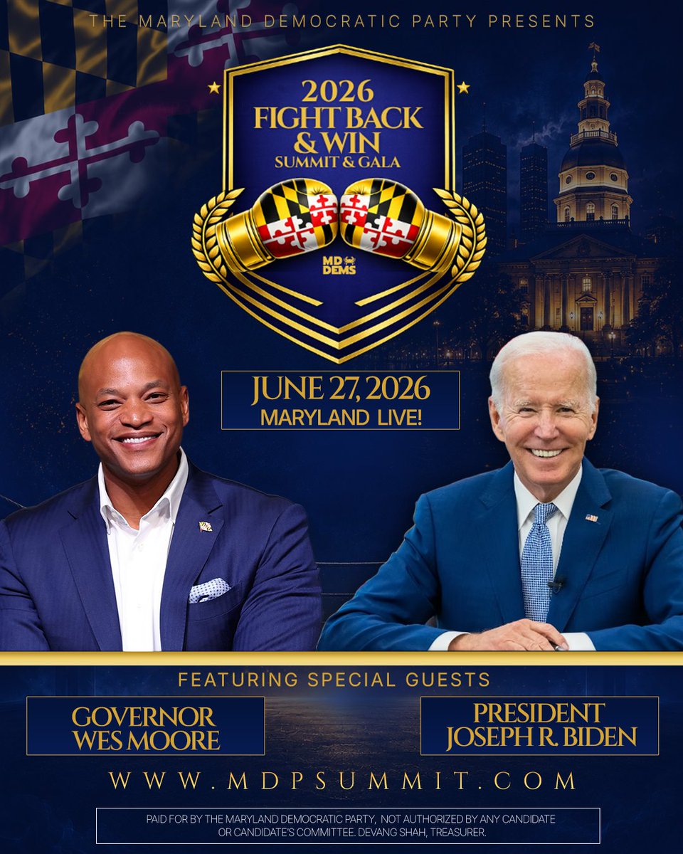 mddems's tweet photo. The Maryland Democratic Summit &amp; Gala is bringing together leaders from across the state. This is a day of connecting, organizing, and mobilizing you won't want to miss https://t.co/sp0a1Xw2hK