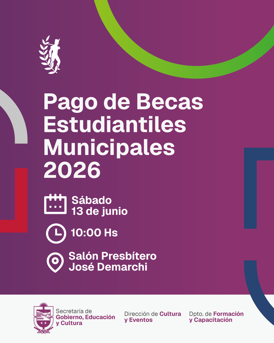 munidesaladas's tweet photo. Atención beneficiarios ⚠️📚

Este sábado 13, se abonará una nueva cuota del programa de apoyo educativo para estudiantes terciarios y universitarios.

¡Los esperamos! https://t.co/7ba9iaWiDW
