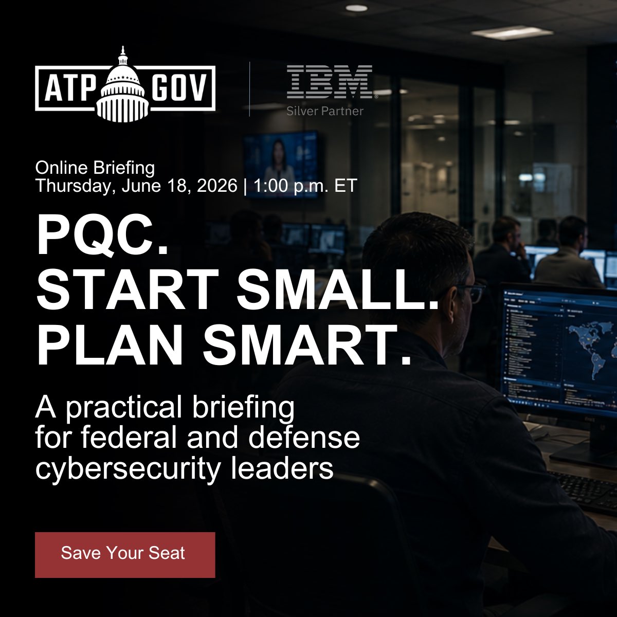 atpgov's tweet photo. Join ATP Gov + IBM for a discussion on practical approaches to first-phase PQC planning and prioritization.

Thursday, June 18, 2026 1:00 p.m. ET

https://t.co/jjIXnWAfV4

#PQC #FederalCybersecurity #QuantumSecurity #ZeroTrust #IBM #GovTech https://t.co/DeP5aEGDx5
