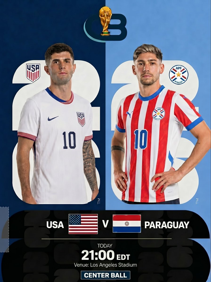 Centerball_X's tweet photo. 🏆 World Cup | Group D
🇺🇸  USA vs Paraguay 🇵🇾 

Who is securing the top spot? 💬 https://t.co/t1yX6MwAgr