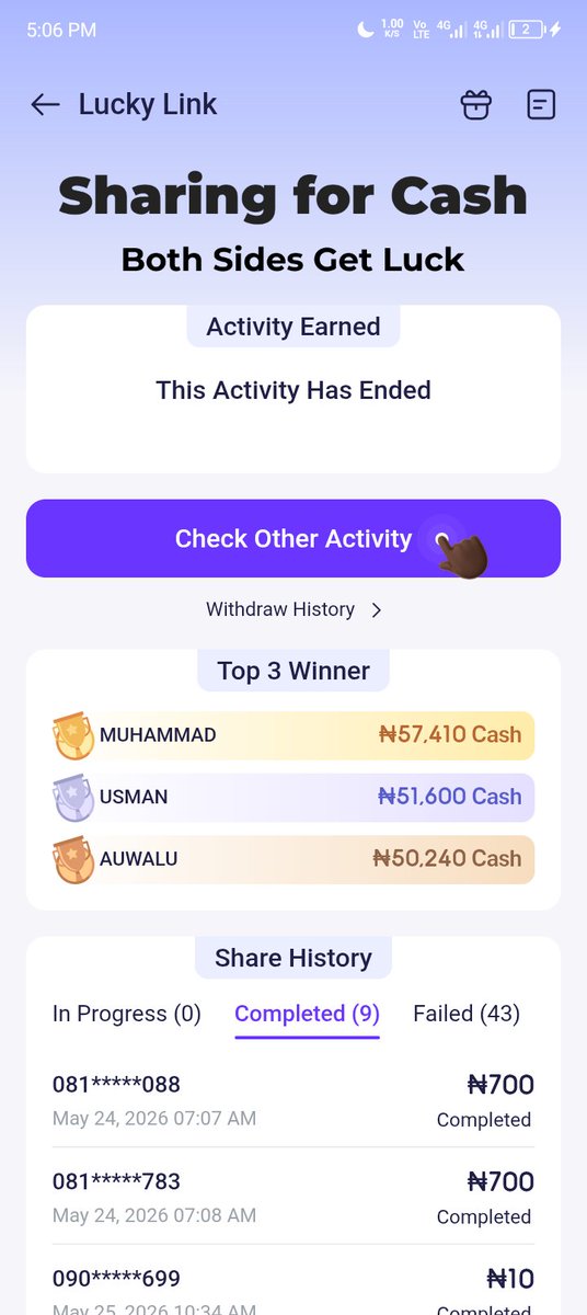 softtt_t66's tweet photo. @palmpay_ng 

I just checked back now and I saw that ,the even has ended and I haven't gotten my reward.

If that's a glitch,please see to that. https://t.co/dnUeW7Gghn