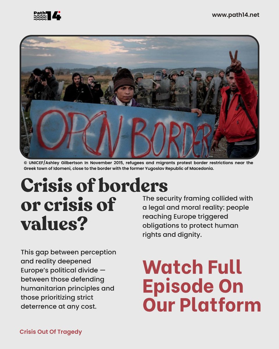 Path14official's tweet photo. How did migration become one of Europe’s defining political battlegrounds? And what happens when security narratives overshadow human realities?

Episode 2 of Borders After Borders, presented by @Tmegrisi now streaming on our platform.

#path14 #bordersafterborders #migration https://t.co/lcgJ3vZTIc