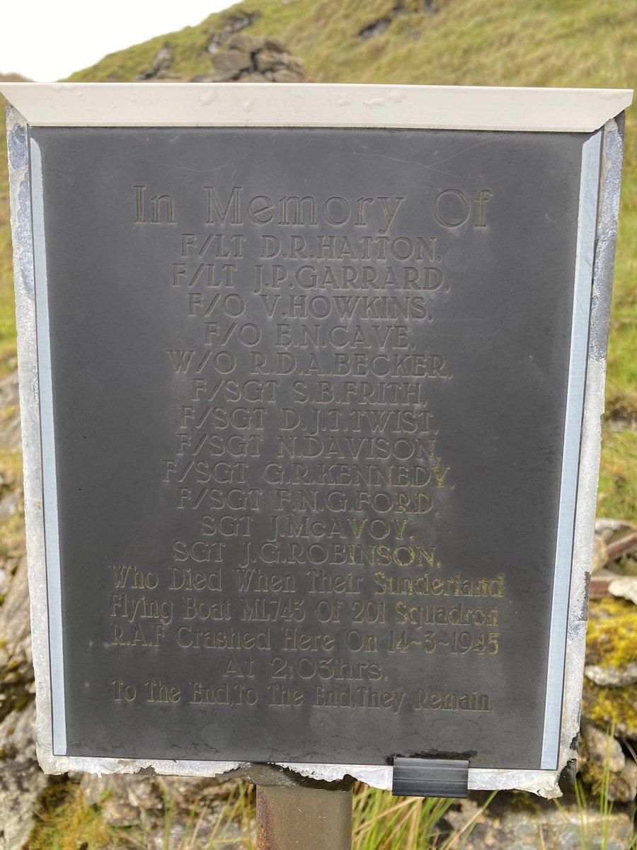 Dane90012's tweet photo. Trecked up to the crash site of ML743, it’s great to see the plaque they erected. Also eerie seeing the remnants of the plane.
The following link has more details about the WW2 crash.

https://t.co/3X83p9Ek5k https://t.co/xzHYih4a3q