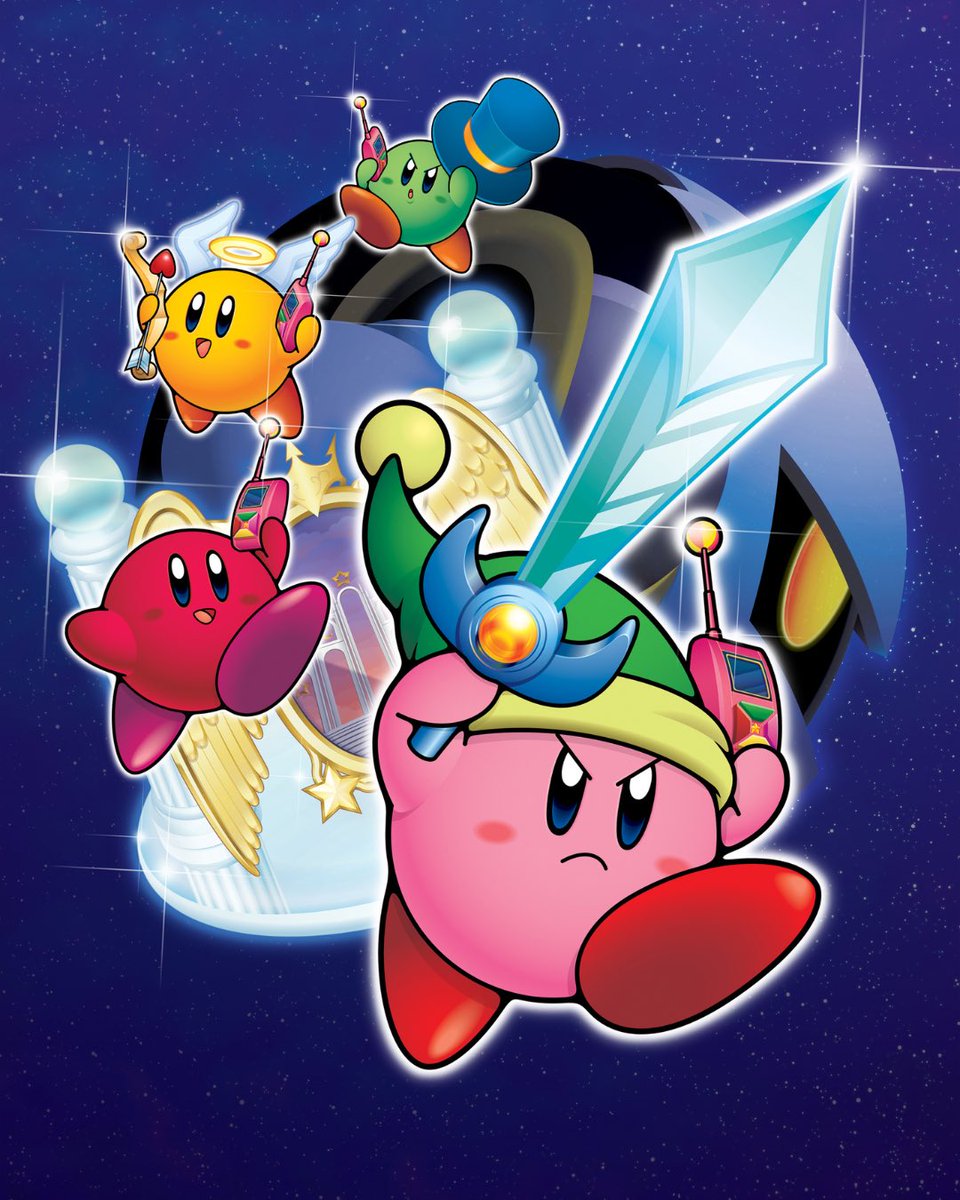 KirbyInformer's tweet photo. The Game Boy Advance is celebrating its 25th anniversary in North America this week! Which Kirby game for the handheld do you prefer, Nightmare in Dream Land or The Amazing Mirror? ✨ https://t.co/S5U5FzenI4