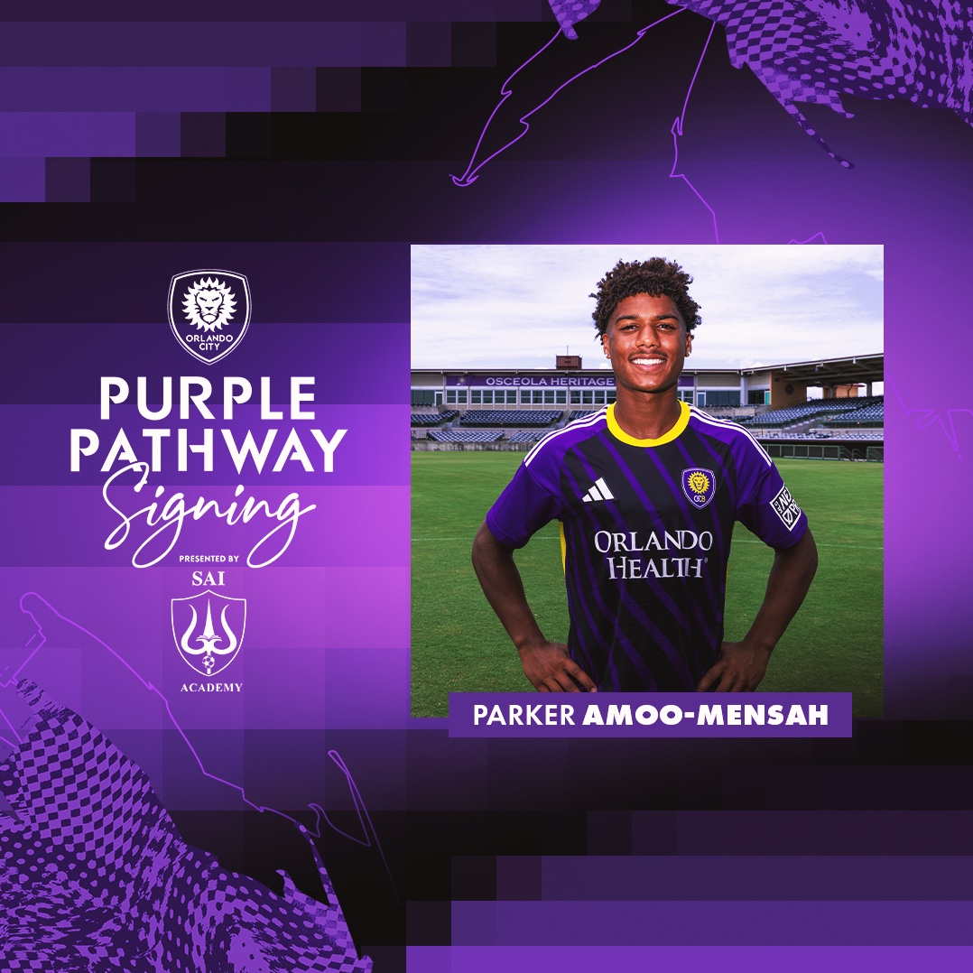 OrlandoCityB's tweet photo. The journey continues in purple 💜

We have signed defender Parker Amoo-Mensah to an MLS NEXT Pro contract through the 2028 season from our Academy!