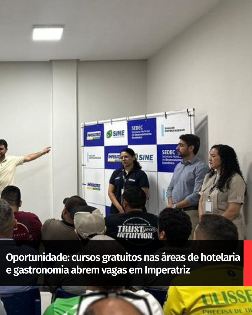 ImperatrizOnlin's tweet photo. Começam na próxima terça-feira (16), as inscrições para uma nova etapa de cursos gratuitos de qualificação profissional para os setores de hotelaria e gastronomia em Imperatriz. Os cursos ofertados são: recepcionista, camareira, elaboração de cardápios e comida de boteco. https://t.co/PKTKRsl3co