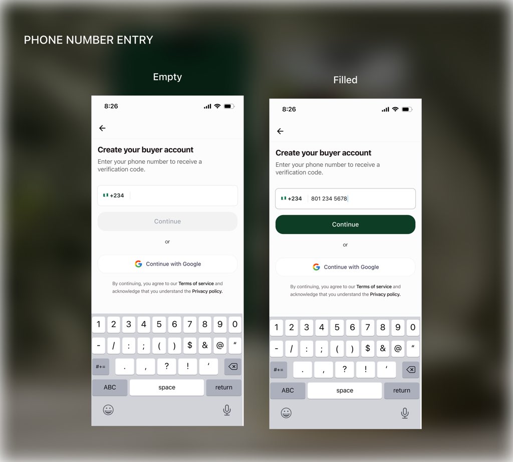 helloodinaka's tweet photo. Buyer Flow 1 - Onboarding

Fresh Season helps buyers discover produce from nearby farms without the usual market stress.

The onboarding was designed to feel the same way: simple, focused, and easy to get through..🌱 https://t.co/kz36T3ftVW