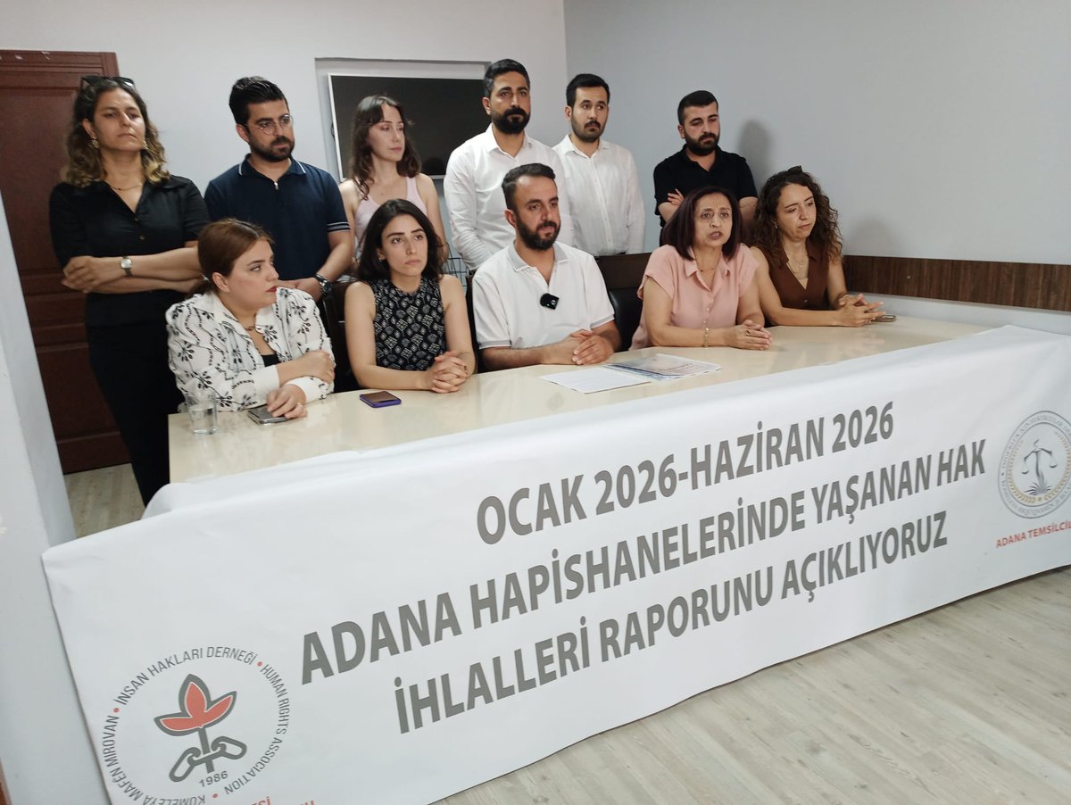 ihd_adana's tweet photo. Ocak 2026 -Haziran 2026 tarihleri arasında Adana Kürkçüler F tipi hapishanesi ile Adana Suluca 1 nolu Yüksek Güvenlikli YGC hapishanesinde yaşanan hak ihlalleri tespit ve gözlem raporumuzu  kamuoyu ile paylaştık, katılımcı tüm hak savunucularına teşekkürler... https://t.co/2gqNuClEYL