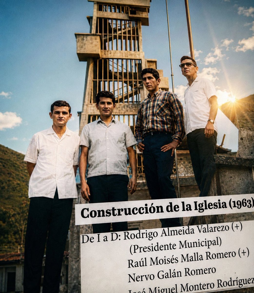 tv_shimi's tweet photo. 📸 #Piñas, 1963. Una fotografía histórica muestra a cuatro personajes frente a la torre en construcción de la #IglesiaMatriz, hoy símbolo de fe, memoria e identidad piñasiense.

La historia de un pueblo también se levanta piedra a piedra.

¿Tú qué opinas? https://t.co/TV85KsTnOG