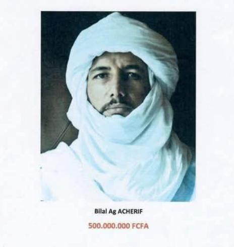 BrantPhilip_'s tweet photo. The Malian junta has placed multi-million dollar bounties on the heads of key JNIM and FLA leaders. High-profile targets include Iyad Ag Ghaly, Amadou Koufa, and Bilal Ag Acherif, alongside the lesser-known but nearly as significant Joulaybib. https://t.co/ETZ6N2C6JL
