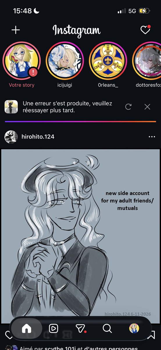 Solene2rmb's tweet photo. Instagram (INSTASHIT) down 
Me I thought I was hack but no 🫩
#instagramdown #instadown https://t.co/70CI8atSN9