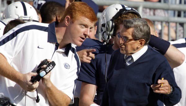 25YearsAgoLive's tweet photo. Mike McQueary, a Penn State assistant football coach, says that he has heard “skin on skin slapping sounds” coming from the showers after Coach Jerry Sandusky went in there with an underage boy. An investigation begins. https://t.co/0LeWpZhkcU