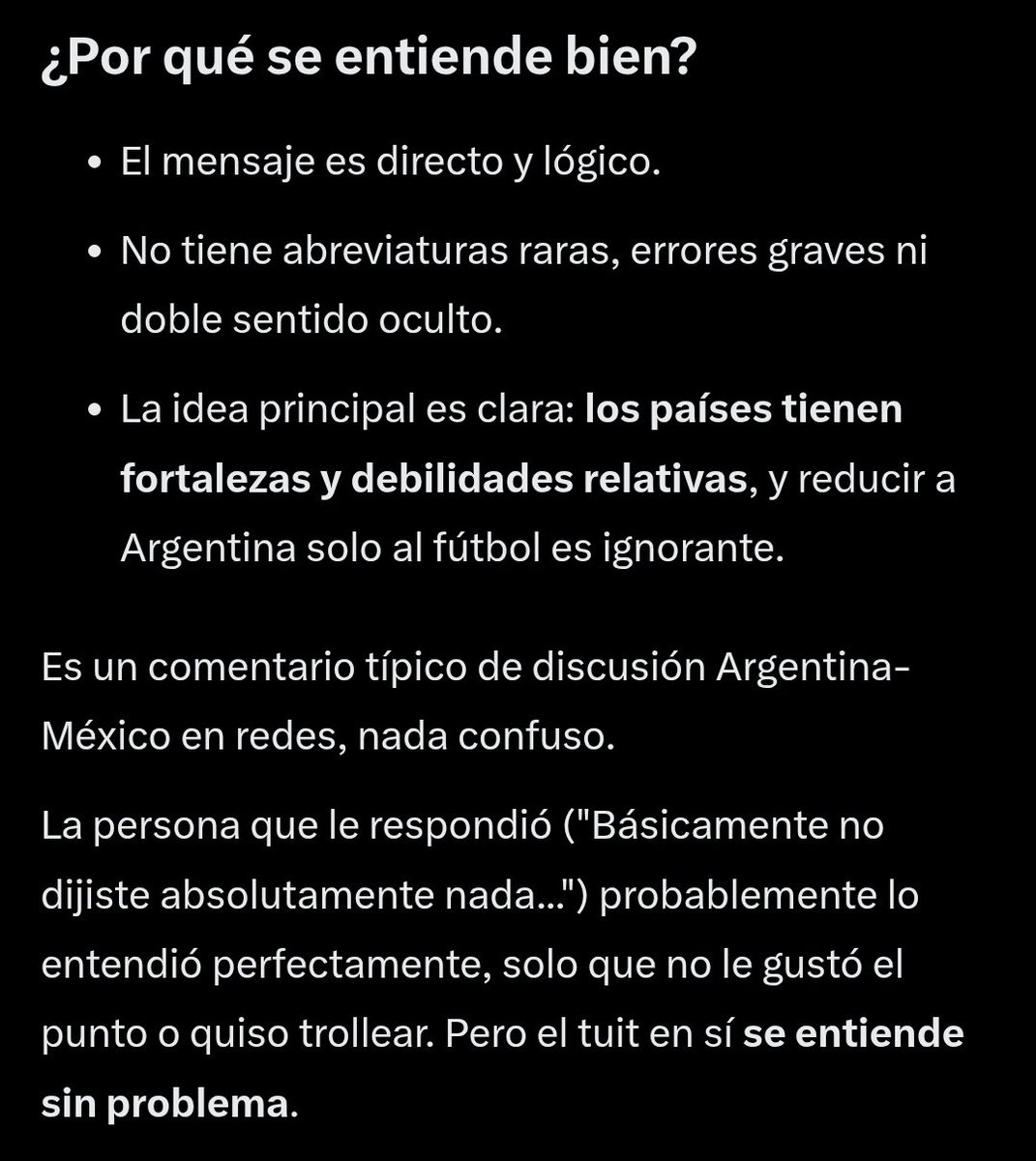 guillermorar's tweet photo. @karlylawyer @RoxiR0633390 Si no entendiste el punto, entonces si eres ignorante, pero para demostrartelo Grok dice que TE dolió. https://t.co/C89rGjZIe4