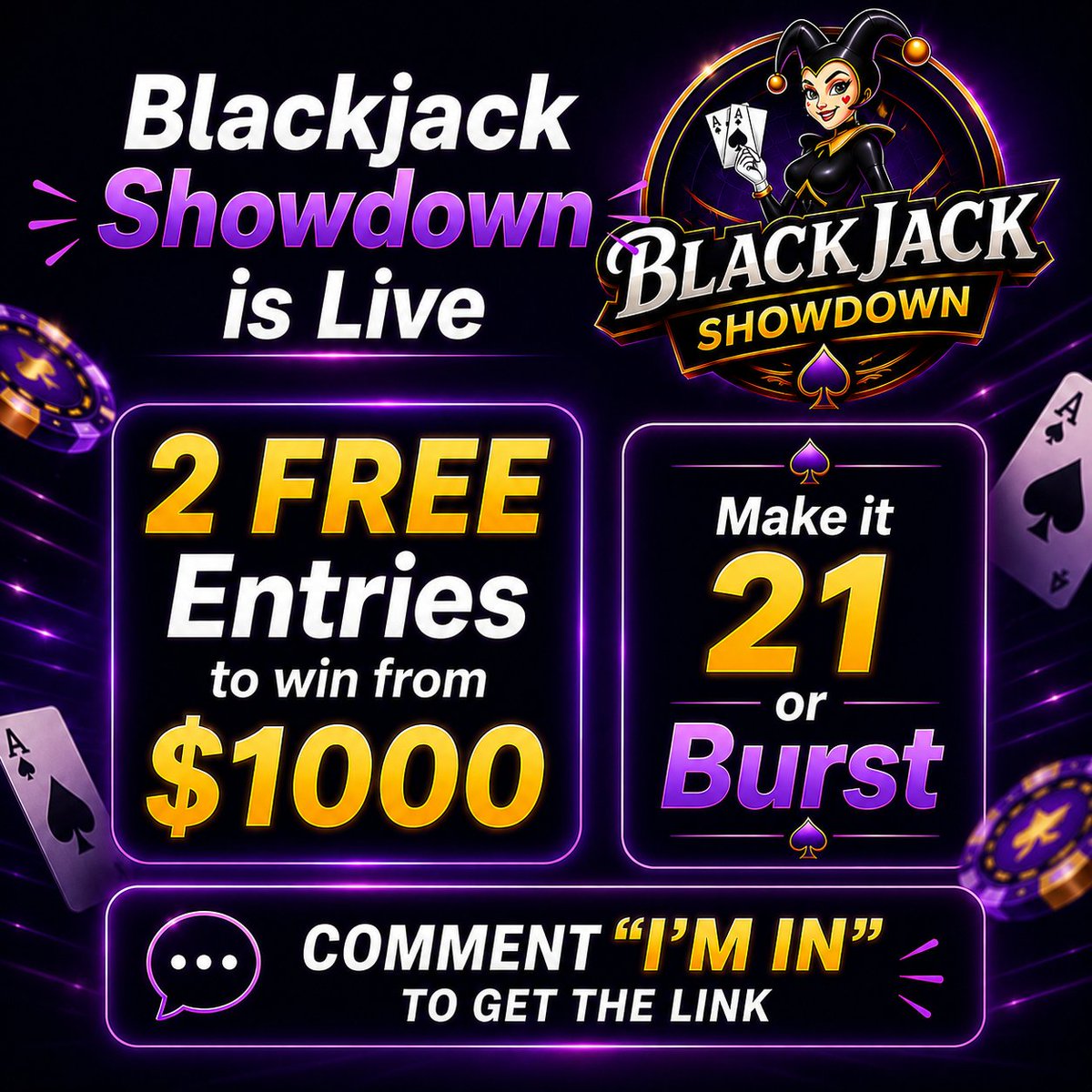 skillz's tweet photo. Think you can make it 21? 🃏
Take the challenge with 2 Free Entries and play for a chance at the $1,000 Bonus Cash Prize Pool. 💰

Play now: https://t.co/hce5J10yVa

Know more: https://t.co/VaS4tkevOT

Available on iOS only for now. 📱
 #CardGames #PlayToWin #WinBig #FreeEntries https://t.co/B7WleZrqCh