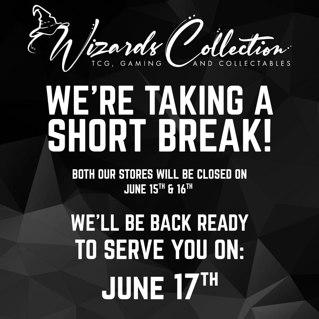 WizardsCollect's tweet photo. We're taking a short break at Wizards Collection Glendower Place and Wizards Collection Rosebank! https://t.co/pv69bdURdu