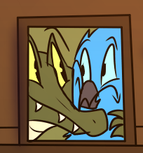 itheparrott's tweet photo. Picture of Peri and his Croc mom lol. #ArtistOnTwitter https://t.co/s0v07cgdZV