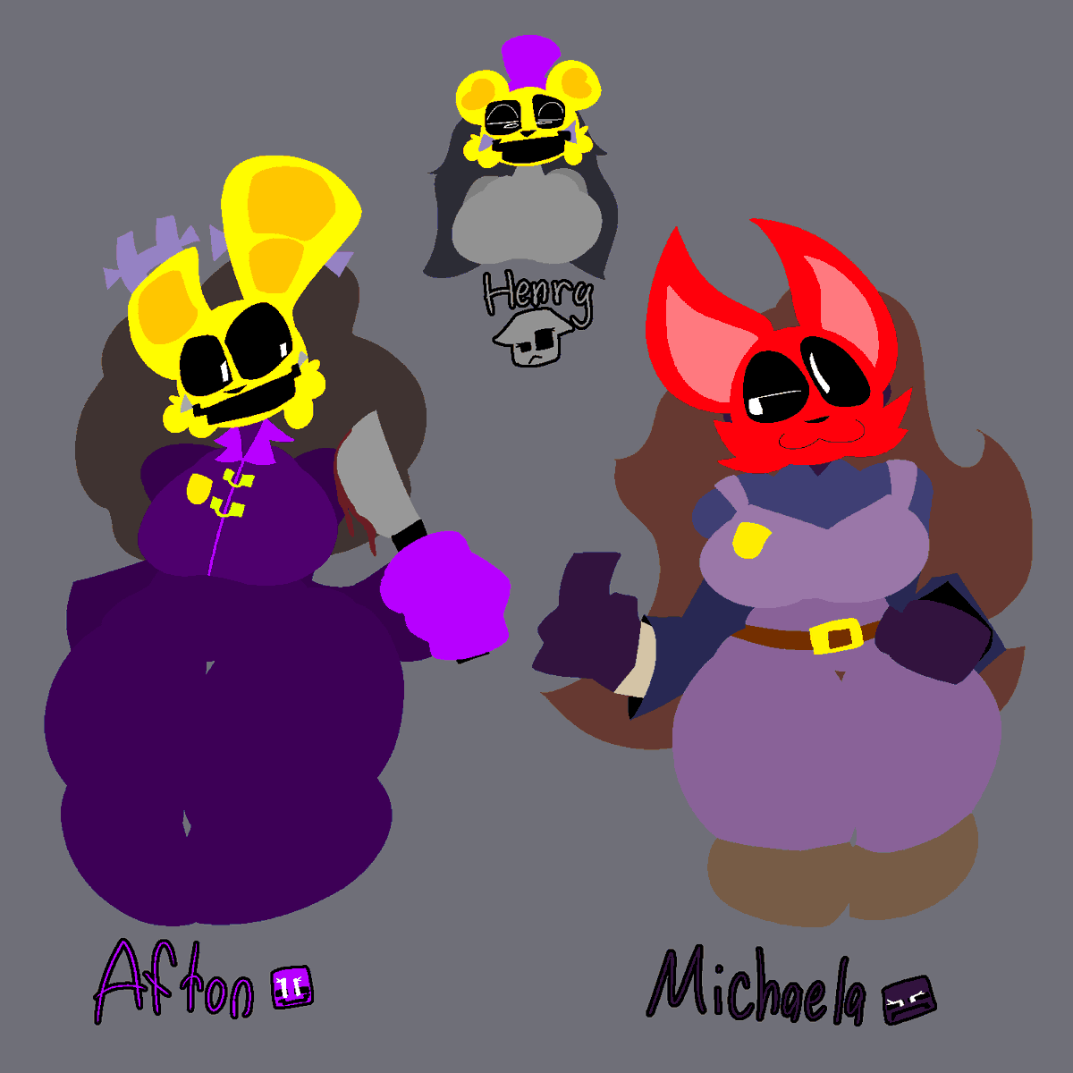 FazboobSim's tweet photo. A little doodle I made last night at midnight.
Also had fun with a lineless style for fun lol.
But yeah, doodles of Afton, Michaela, and Henry! https://t.co/BXmMPhBc3Y