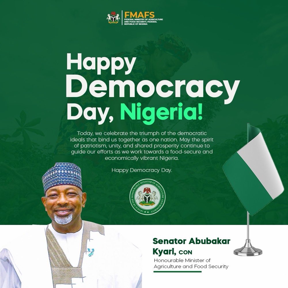 SenatorAKyari's tweet photo. Happy Democracy Day Nigeria! https://t.co/3rKvsWj8vA
