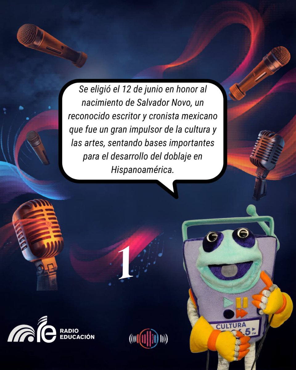 RadioEducacion's tweet photo. El doblaje no es una carrera aparte, es una especialidad derivada de la actuación, como el teatro o el cine. La formación en arte dramático no opcional. Hoy celebramos el Día Internacional del Doblaje 🗣️🎙️🎭 #doblajelatino #doblajemexicano #actuacion #interprete #makaua https://t.co/2gUGucfOtT