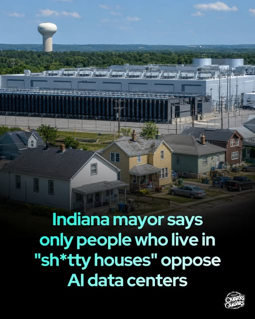 JamesTate121's tweet photo. A leaked recording shows an Indiana mayor saying only poor people oppose data centers.
Scott Furgeson, the mayor of Shelbyville, Indiana, is facing backlash after a video surfaced showing him discussing residents who oppose a proposed data center project.
"I've seen a lot of these all over the town, but I only see them in sh*tty houses," Furgeson said while referring to anti-data-center signs displayed around the community.