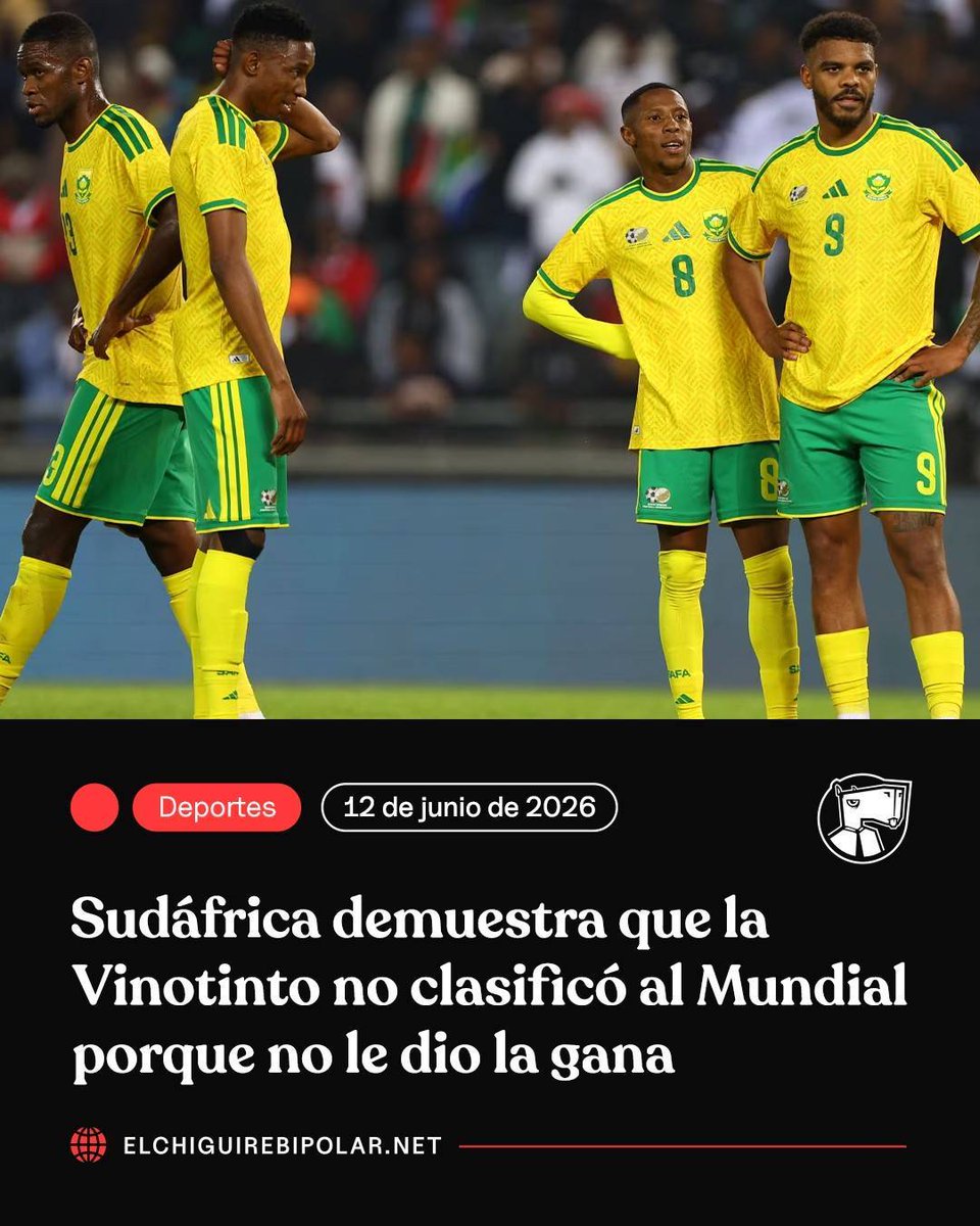 ChiguireBipolar's tweet photo. Sudáfrica demuestra que la Vinotinto no clasificó al Mundial porque no le dio la gana https://t.co/HhkmJPR6xr https://t.co/TEGCaNah6s
