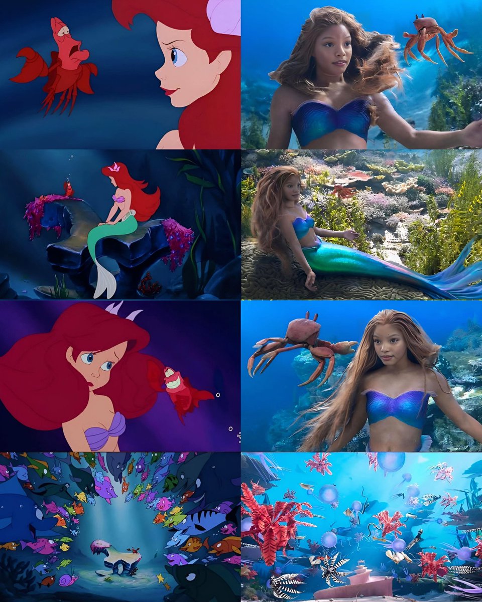 cartoonvibes26's tweet photo. Under The Sea comes to life 🦀🧜🏽‍♀️🪸🐡🐬
I can’t believe people say the film isn’t colorful enough, it’s so beautiful!
#thelittlemermaid #disneyprincess https://t.co/JzplZAlUhs