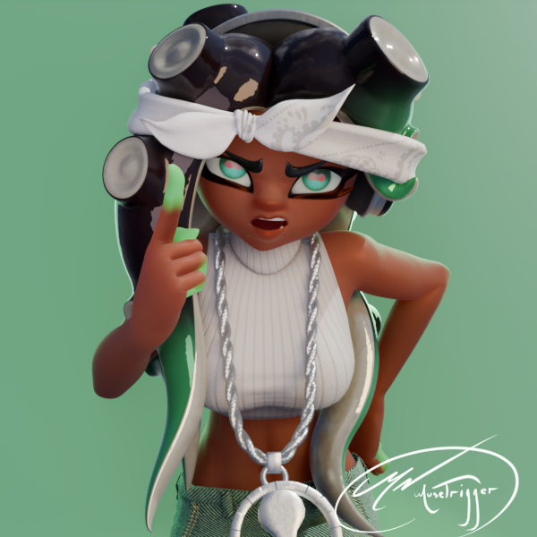 Musetrigger's tweet photo. Off The Hook's Marina Ida, in her Octo Expansion fit.

She's definitely easier to find poses for because she's so expressive in the Splatoon games, but that doesn't mean getting them all right is easy. Still, I had fun with them.

Which one's your favorite? Can you guess mine? https://t.co/WgnLCKQeAP