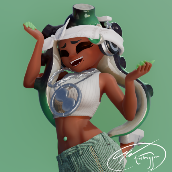 Musetrigger's tweet photo. Off The Hook's Marina Ida, in her Octo Expansion fit.

She's definitely easier to find poses for because she's so expressive in the Splatoon games, but that doesn't mean getting them all right is easy. Still, I had fun with them.

Which one's your favorite? Can you guess mine? https://t.co/WgnLCKQeAP