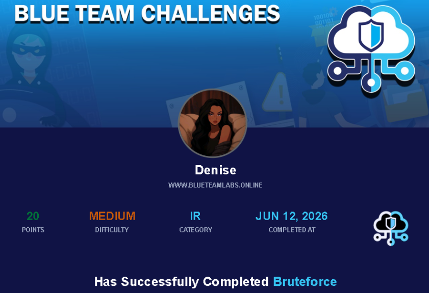 Denise_Sophy_'s tweet photo. Day 83 of #100DaysOfCybersecurity
Investigated an RDP brute-force attack on BTLO! Parsed Windows Audit Failure logs via Excel/grep to track the targeted local account, mapped the port range, and pivoted to VirusTotal to geolocate the attacker's source IP.
#BlueTeam #Infosec https://t.co/7fixmqBIIp