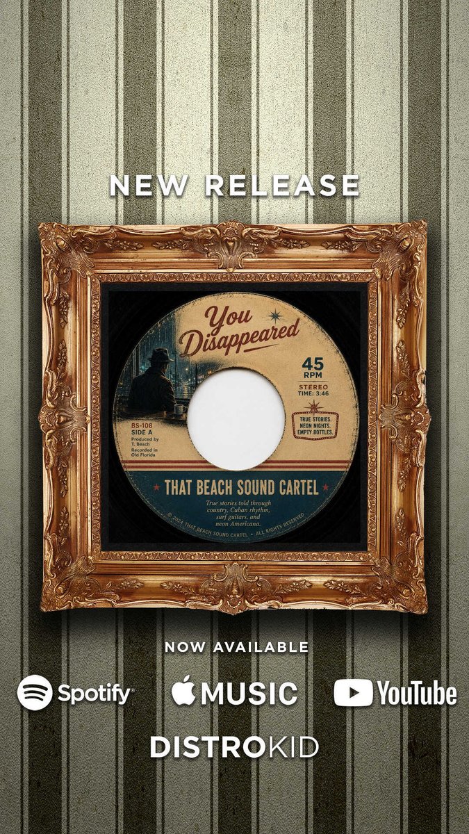 RobLezcano32's tweet photo. My new single "You Disappeared" is now live on Spotify, Apple Music, and iTunes.
A song for everyone who's ever wondered, "What if?"
https://t.co/ykOvMDAeIE
#YouDisappeared #ThatBeachSoundCartel #NewMusic #Spotify #AppleMusic #OriginalMusic #StorySong #LostLove #AmericanaMusic #IndieArtist
@DistroKid @LonelyOakRadio #countrymusic #rockmusic