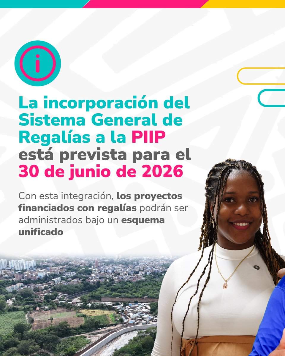 Regalias_gov's tweet photo. La Plataforma Integrada de Inversión Pública, #PIIP, liderada por el @DNP_Colombia, busca integrar en un solo ecosistema digital las etapas del ciclo de inversión.
Con la próxima incorporación del #SistemaGeneralDeRegalías, prevista para el 30 de junio de 2026, los proyectos financiados con regalías podrán contar con mayor trazabilidad, mejor monitoreo y herramientas más sólidas para la rendición de cuentas.
Esta transformación permitirá fortalecer la eficiencia administrativa, reducir la dispersión de información y avanzar hacia una inversión pública más transparente, interoperable y orientada a resultados.
#RegalíasQueTransforman
Conócela aquí 👇🏾
https://t.co/k8o00VQ1rd