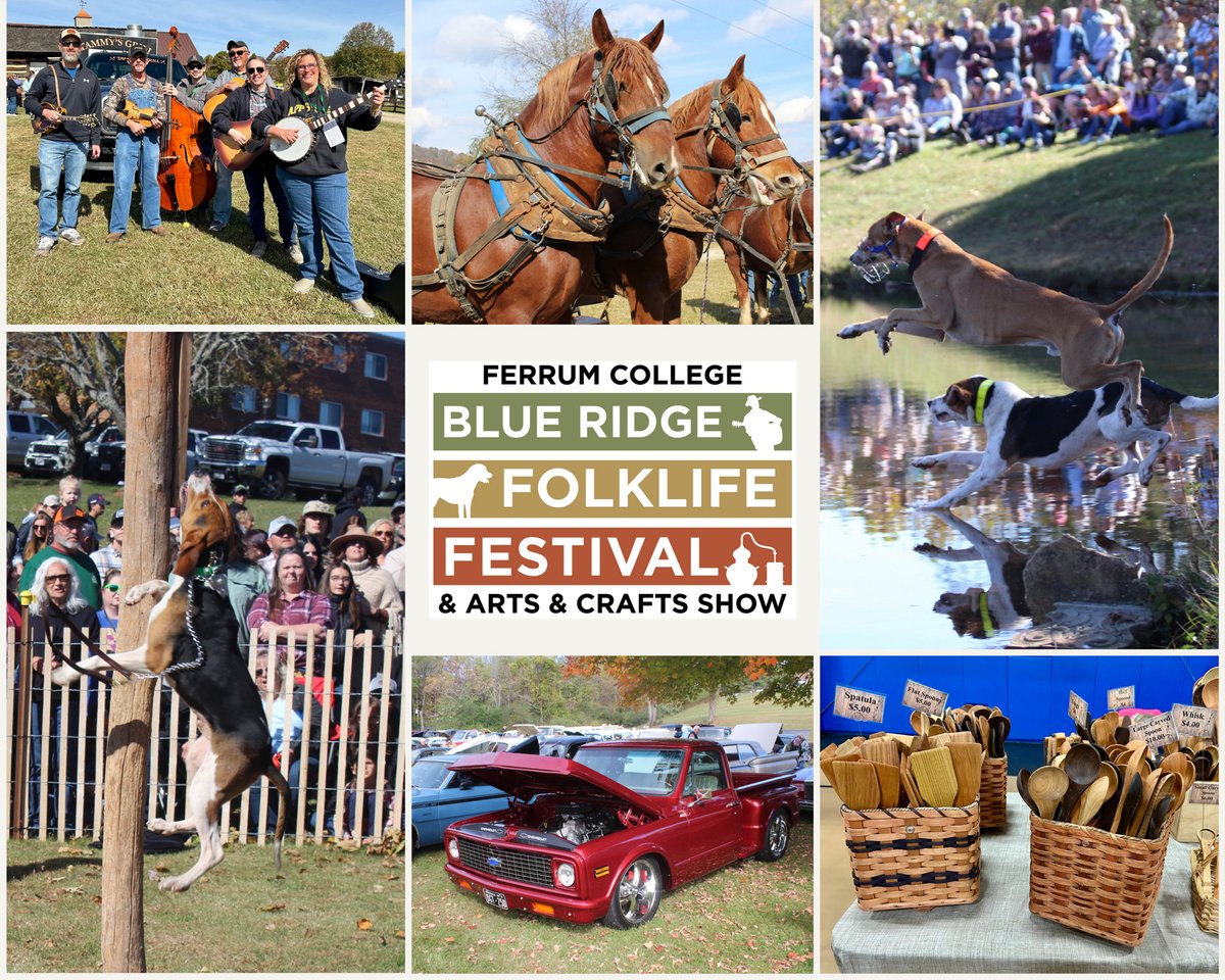 FerrumCollege's tweet photo. 🐴🌾 SAVE THE DATE! 🐴🌾

Mark your calendar and plan to join us Oct. 24, 2026, from 10 AM to 5 PM for the Ferrum College Blue Ridge Folklife Festival &amp; Arts &amp; Crafts Show! 

Learn more: https://t.co/CngXj6Twva

#BlueRidgeFolklifeFestival #FerrumCollege #BRIM #VirginiaFestivals https://t.co/b7bF9z4XGj